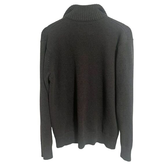 MARC Ecko Mens Gray Ribbed Quarter Zip Pull Over Sweater, Mens Size Large - Picture 8 of 8
